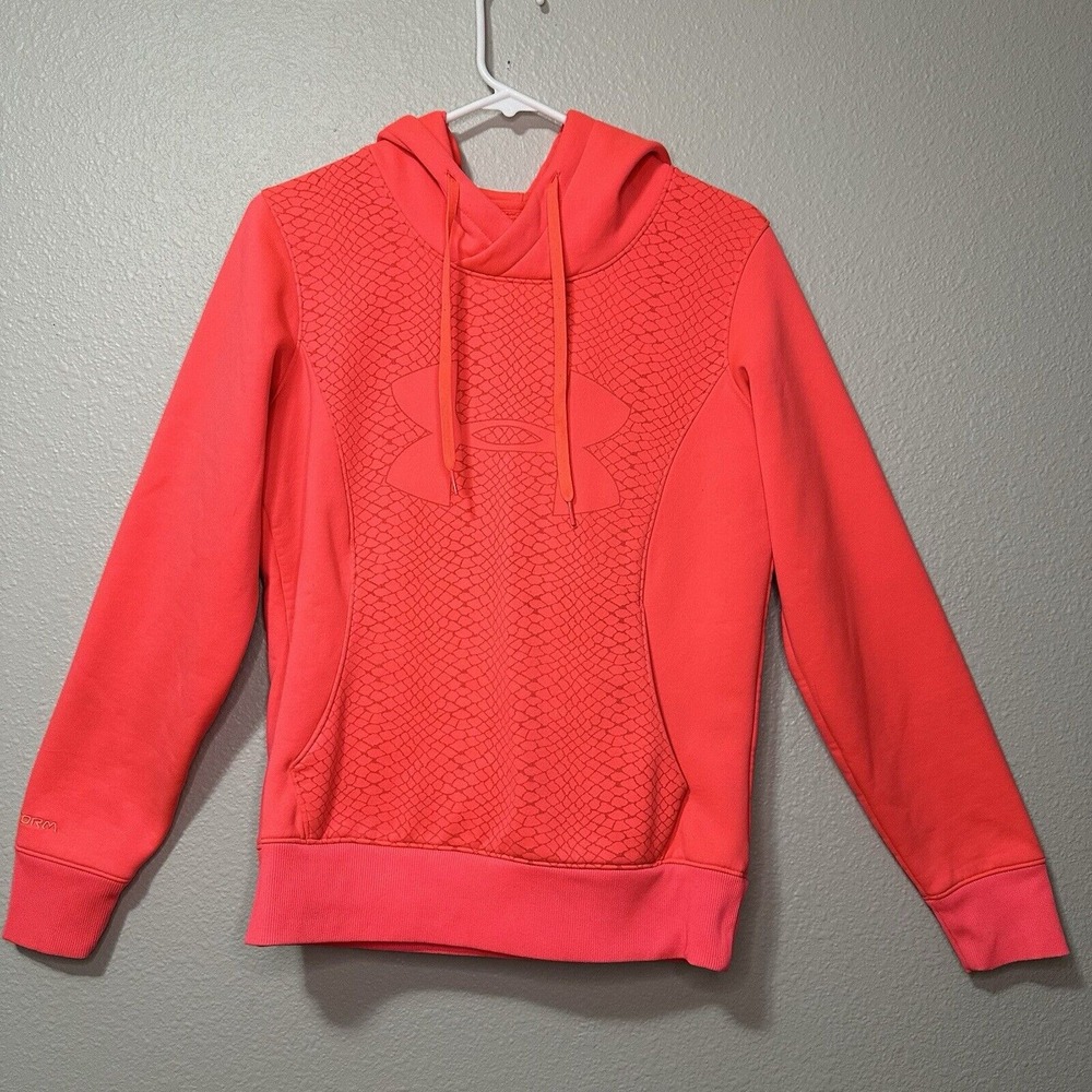 Under Armour Womens Hoodie Small Logo Snake‎ Print Cold Gear Semi Fitted Storm